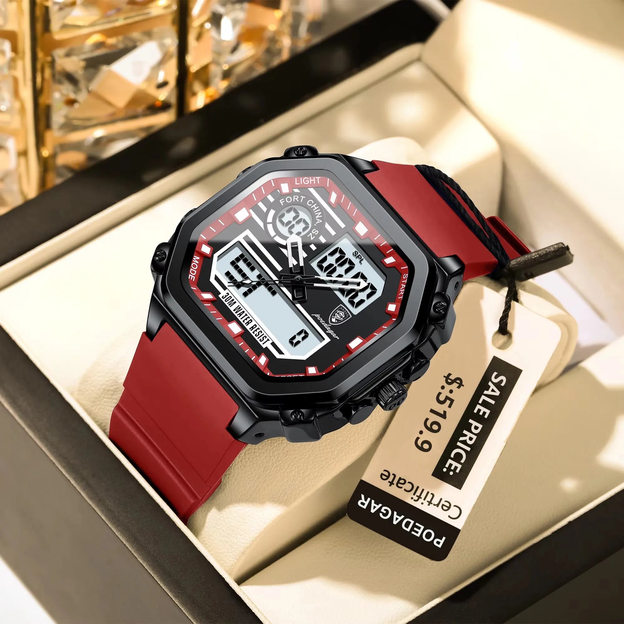 POEDAGAR Sports Dual Multi-Functional Watch