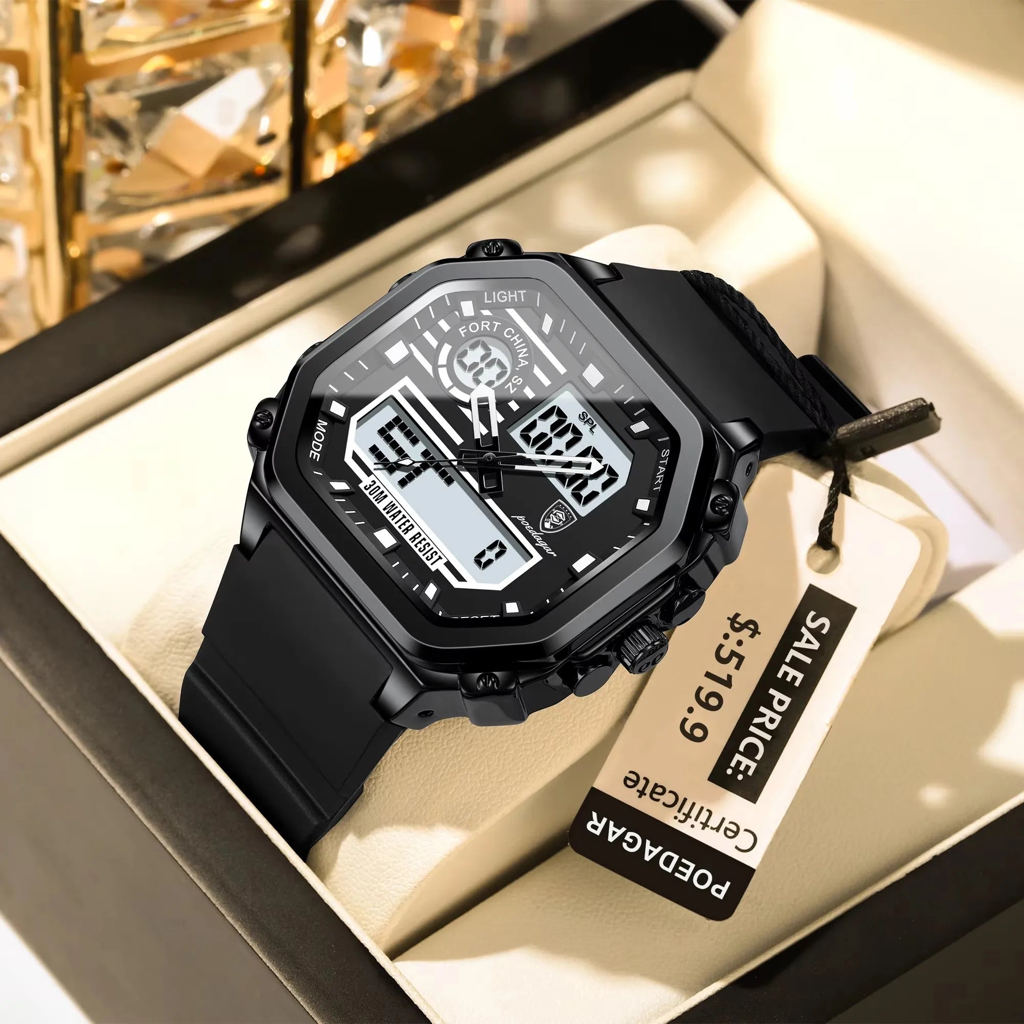 POEDAGAR Sports Dual Multi-Functional Watch