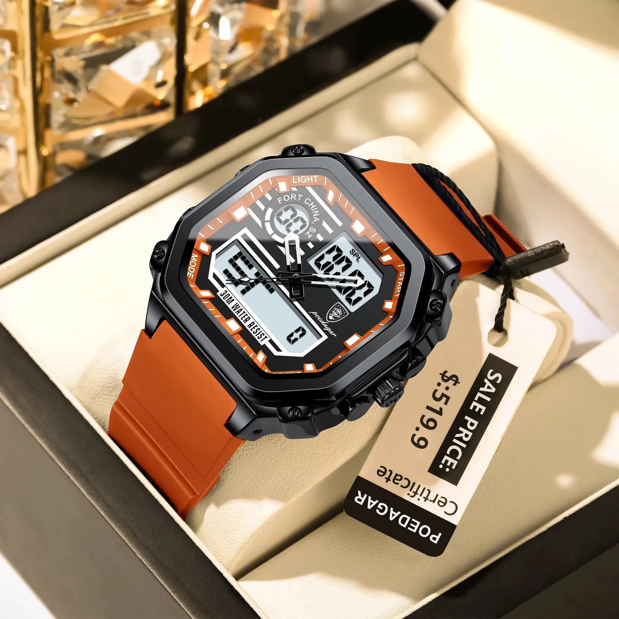 POEDAGAR Sports Dual Multi-Functional Watch