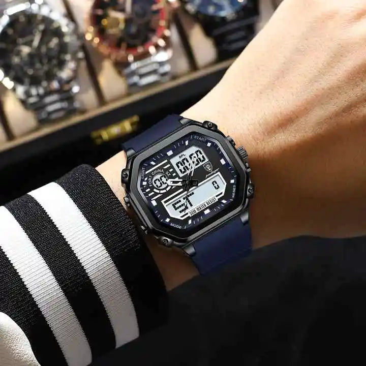 POEDAGAR Sports Dual Multi-Functional Watch