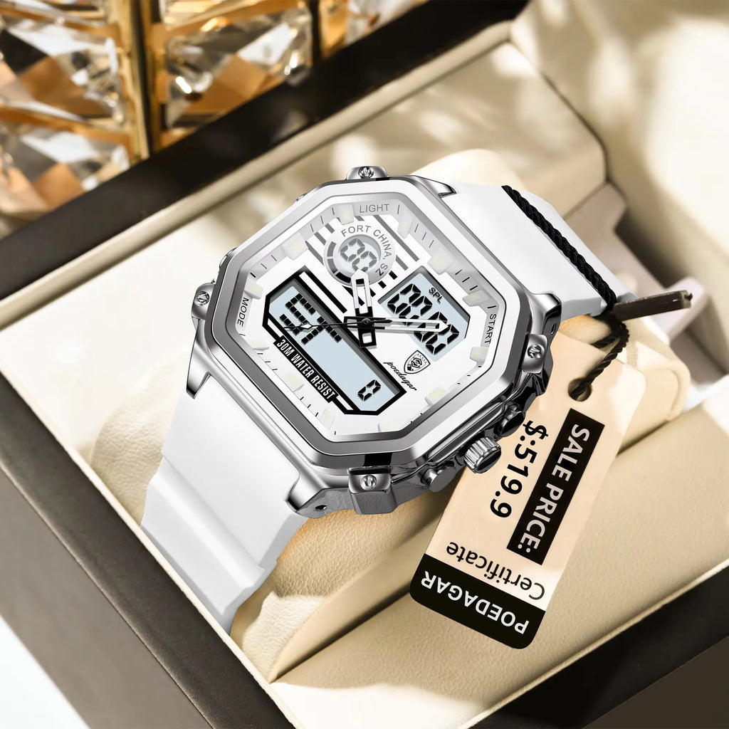 POEDAGAR Sports Dual Multi-Functional Watch