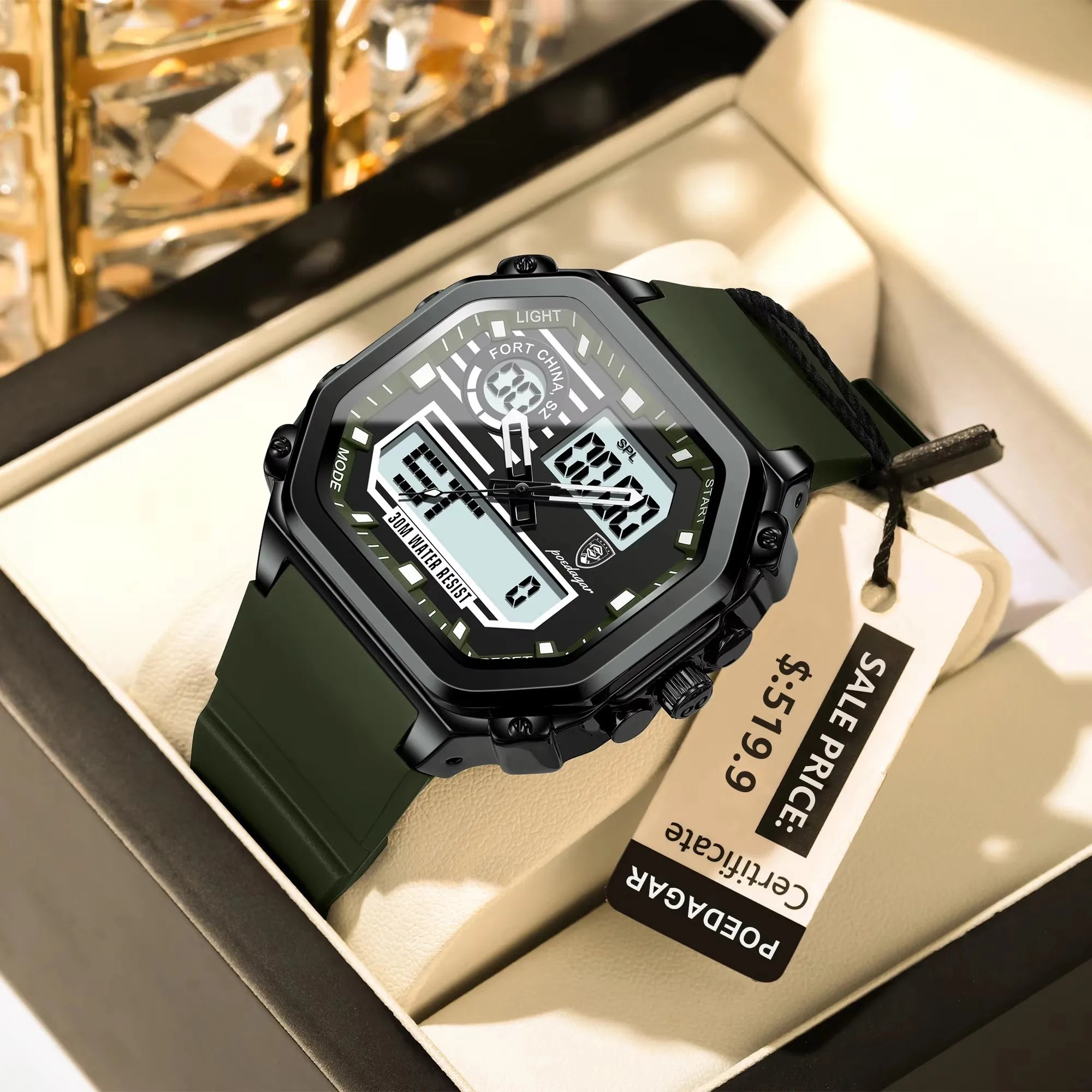 POEDAGAR Sports Dual Multi-Functional Watch