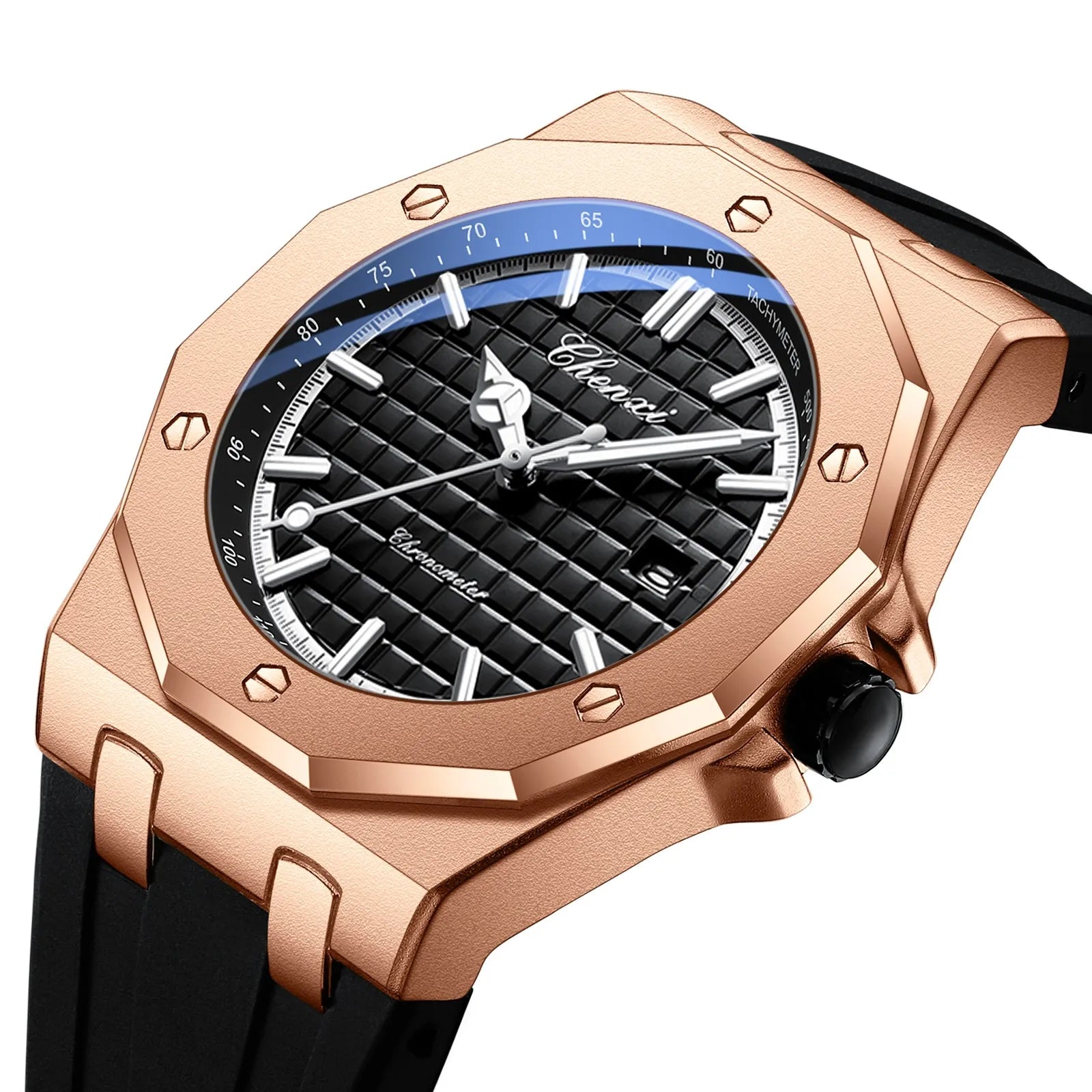 Men Luxury Rose Gold Quartz Watch