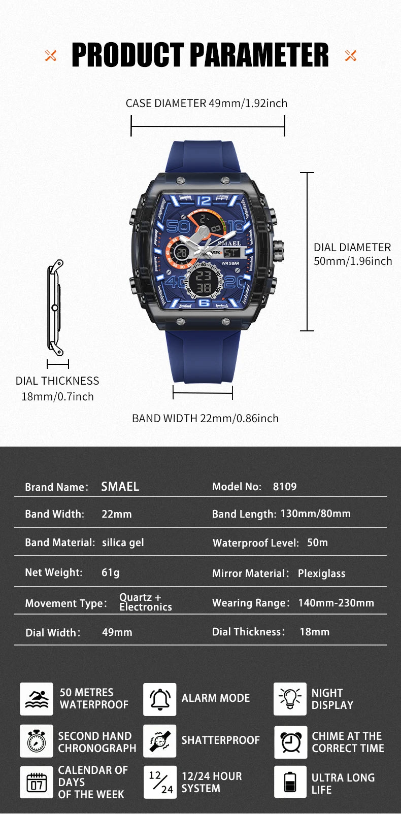 Sports Fashion Multi-Functional Men's Watch