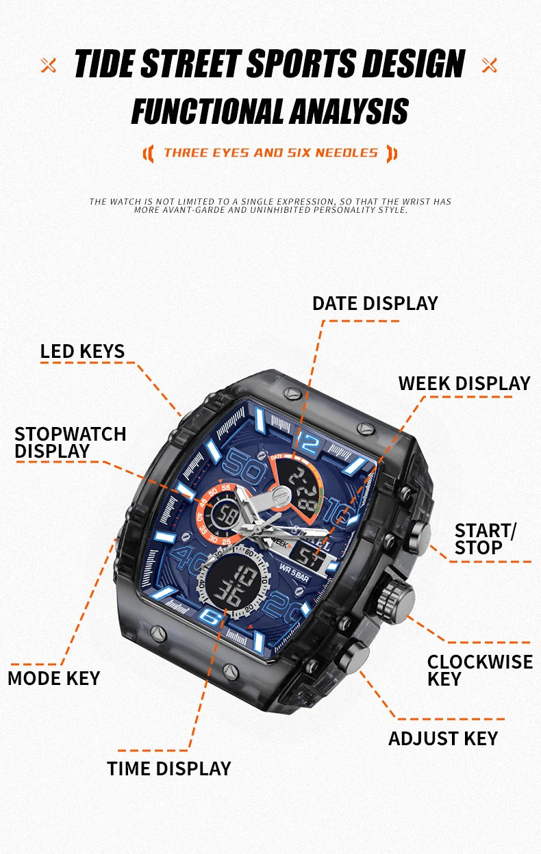 Sports Fashion Multi-Functional Men's Watch